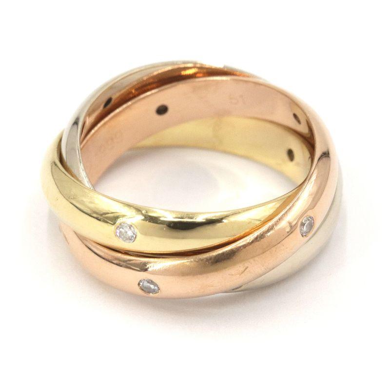 カルティエ トリニティリング MM #51 11号 K18YG K18WG K18PG  