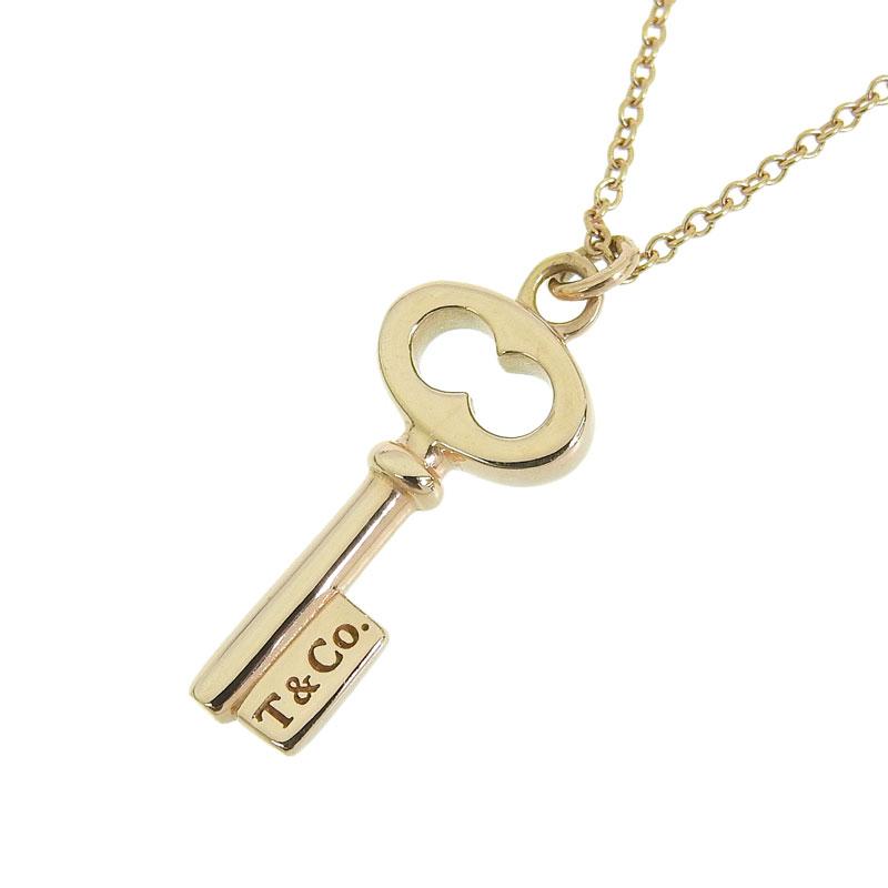 ティファニー オーバルキーネックレス K18PG 新品仕上済 キーモチーフ  