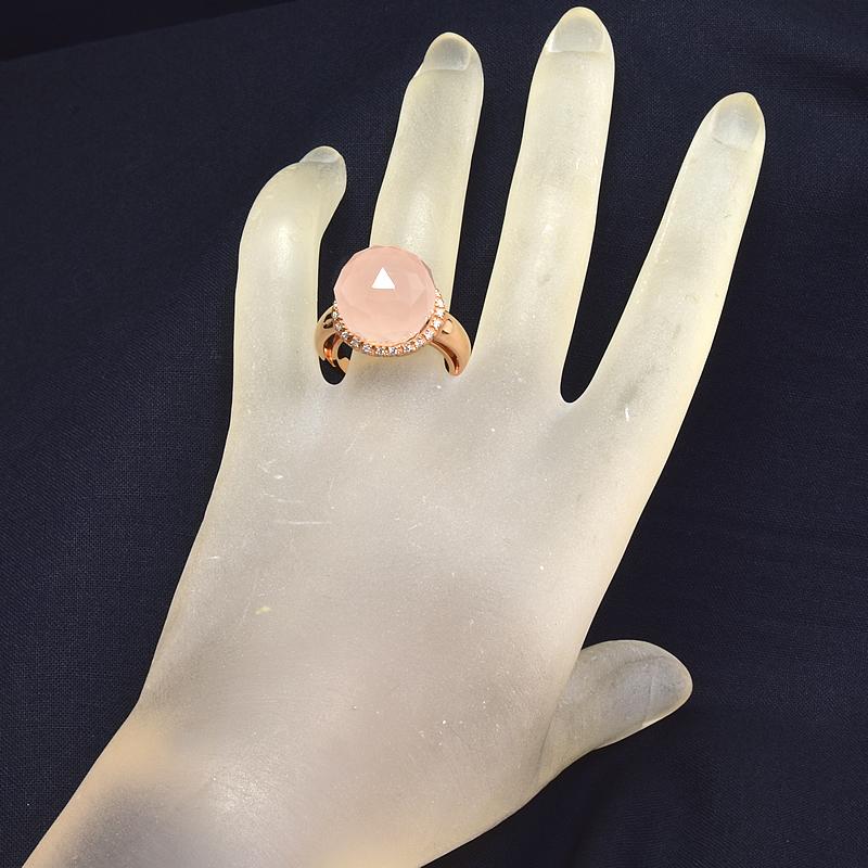 未使用品 k18 天然モルガナイト ダイヤモンド リング モルガナイト/ダイヤモンド K18リング(4月誕生石)《25N01407