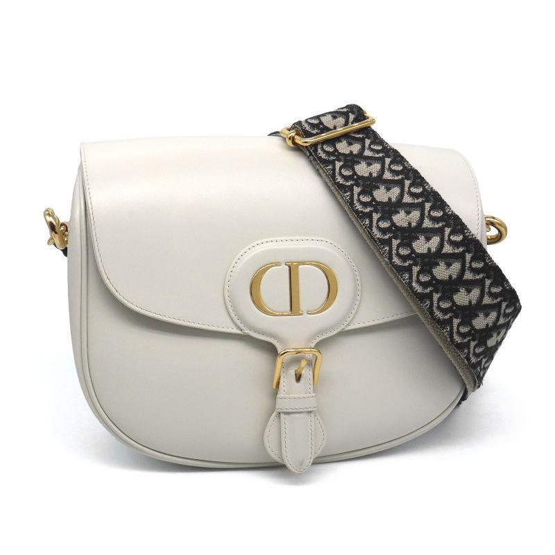 ディオール ボビー ラージ ショルダーバッグ ホワイト レザー 肩掛け 斜め掛け 大型バッグ 大容量 白 ボックスカーフスキン 中古 送料無料 Christian Dior（クリスチャン・ディオール） ディオール ボビー