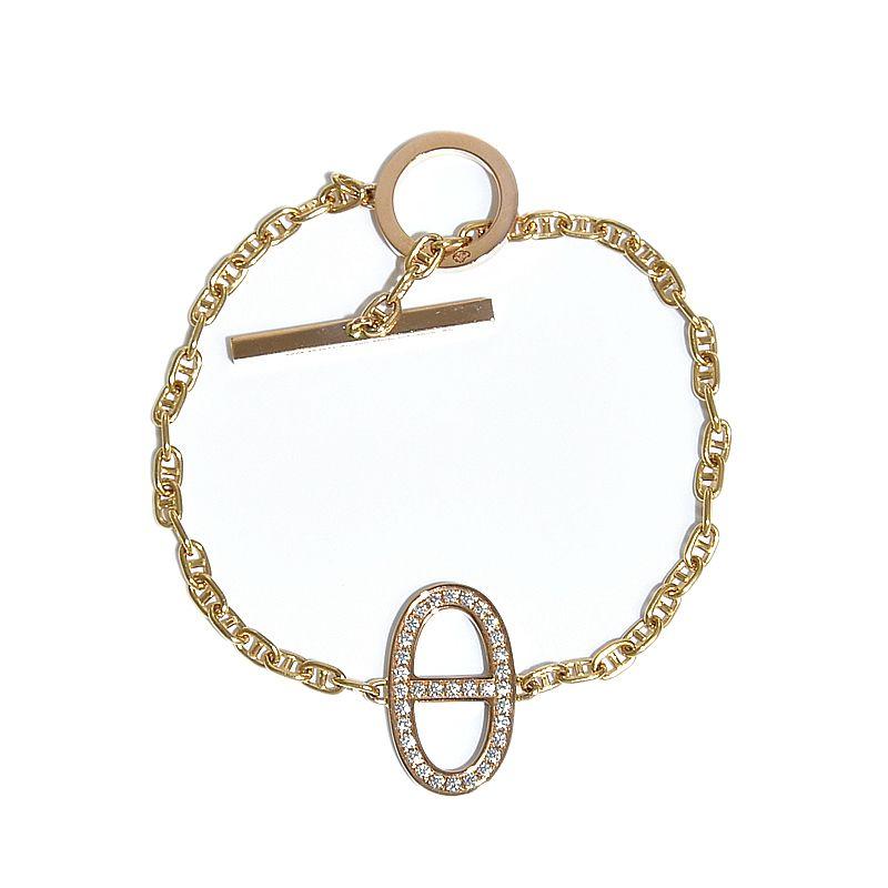 新品同様　ギャラ付き　エルメス　K18 シェーヌダンクル ダイヤ ブレス　完備 新品同様 ギャラ付き エルメス K18 シェーヌダンクル ダイヤ ブレス