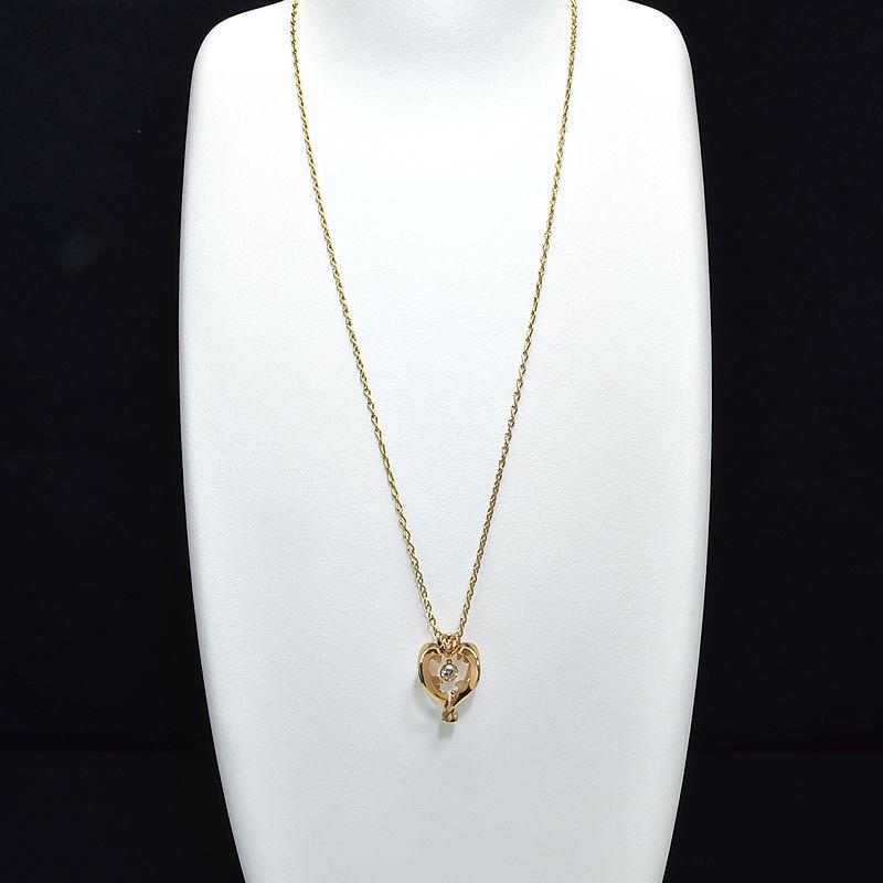 DE BEERS（デビアス） ローズインハートネックレス ダイヤモンド K18PG 