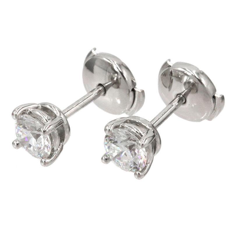 大粒 Tiffanyソリティア ダイヤモンド スタッド ピアス