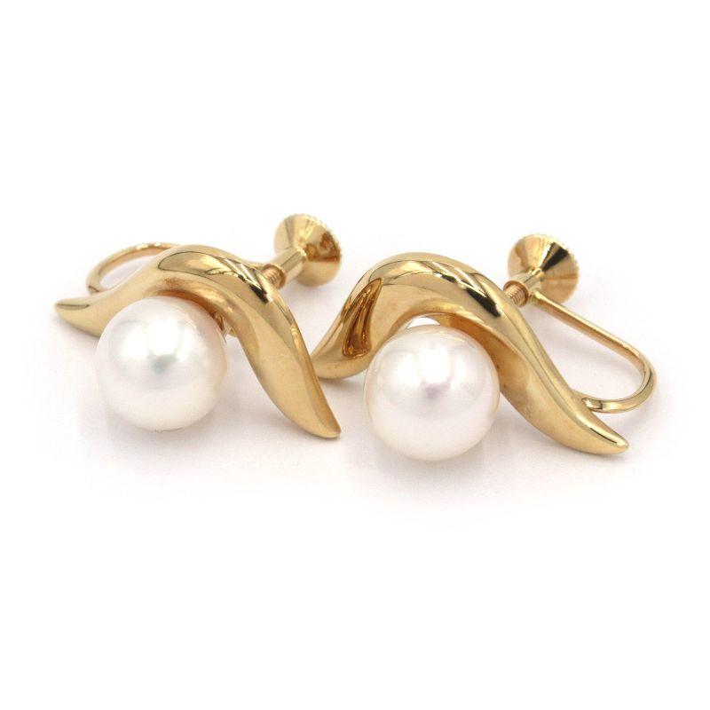 【MIKIMOTO ミキモト】K18 パールピアス MIKIMOTO ミキモト ピアス 18金 K18イエローゴールド パール