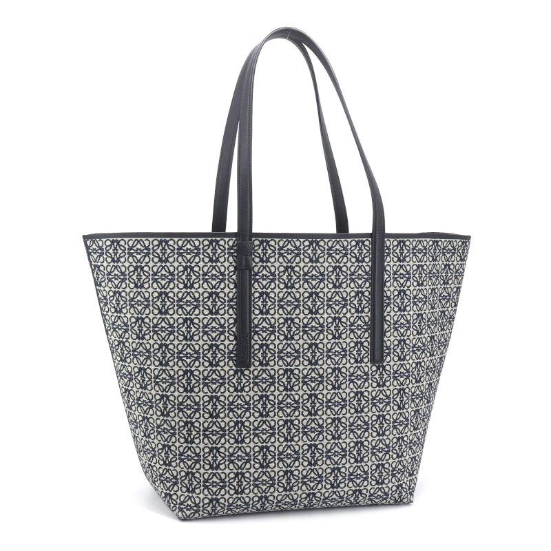LOEWE ロエベ Tトートバッグ B533Z73X08 キャンバス カーフ ネイビー  