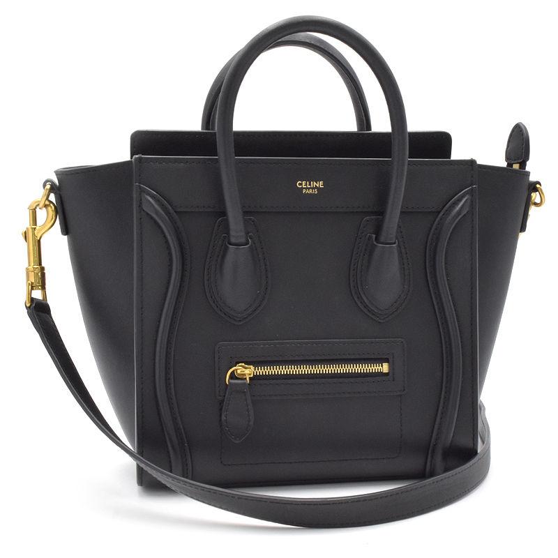 セリーヌナノラゲージブラックスムーススキンゴールド金具