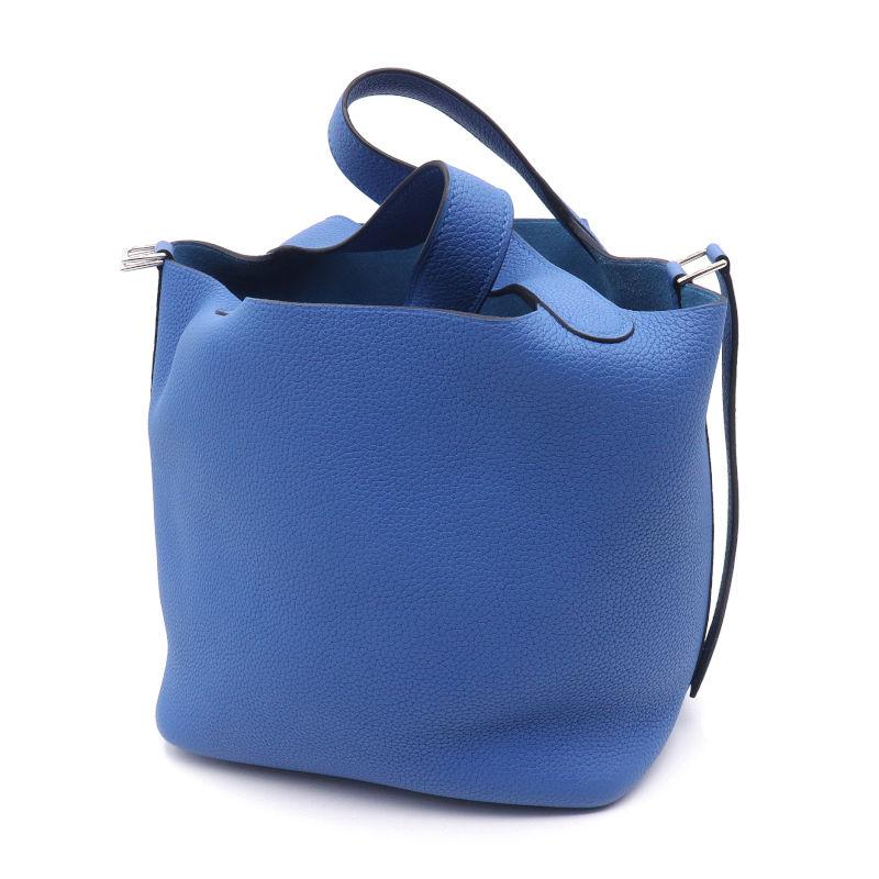 セール 美品 エルメス ピコタンロック トリヨン ブルーアトール ハンドバッグ ランク A HERMÈS エルメス ピコタンロック PM ブルーアトール