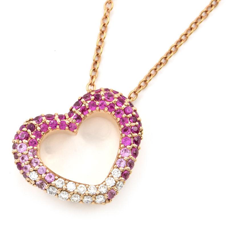 極美品【Ponte Vecchio】K18PG エテルノ・ハートネックレス