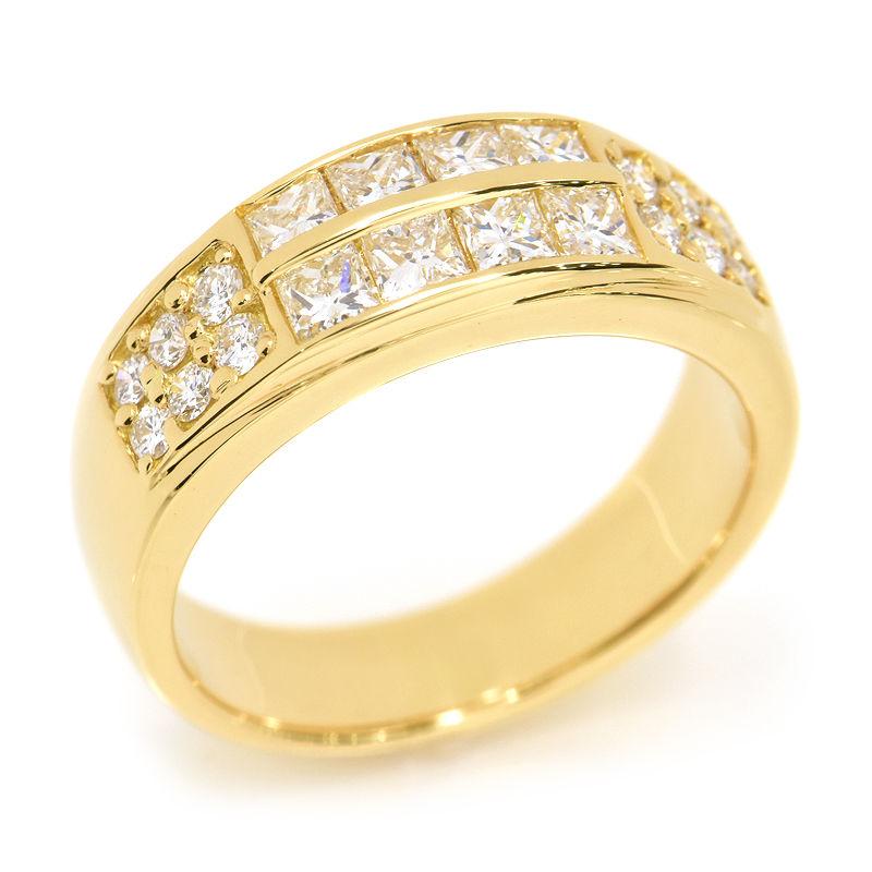 クイーン ダイヤリング 12号 K18YG パヴェダイヤ ミステリー  