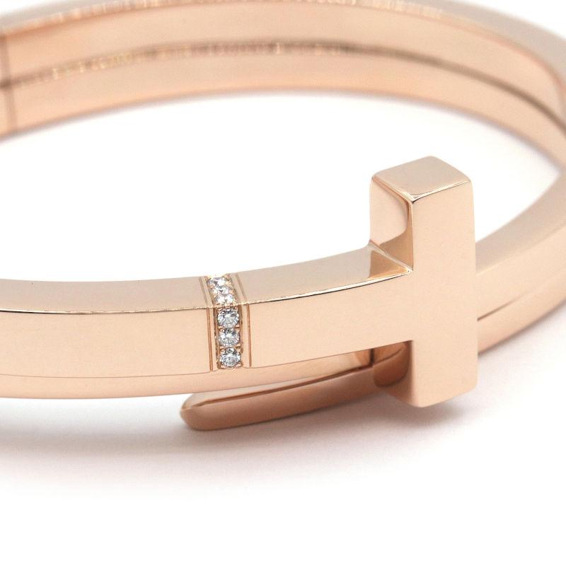 Tiffany T ティファニー Tスクエアラップバングル K18PG ピンク
