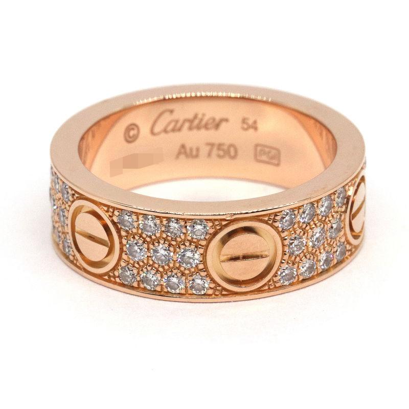 証明書 カルティエ ミニラブリング 14号 #54 パヴェダイヤ ゴールド WG 証明書 カルティエ ミニラブリング 14号 #54 パヴェダイヤ