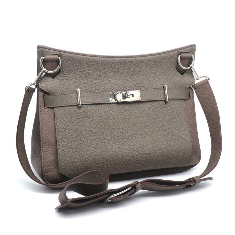 エルメス ジプシエール34 □Q刻印 2013年製 トリヨンクレマンス エタン グレー バイカラー ショルダーバッグ 中古 送料無料 HERMES（エルメス） ジプシエール34 □Q刻印 2013年製 トリヨン