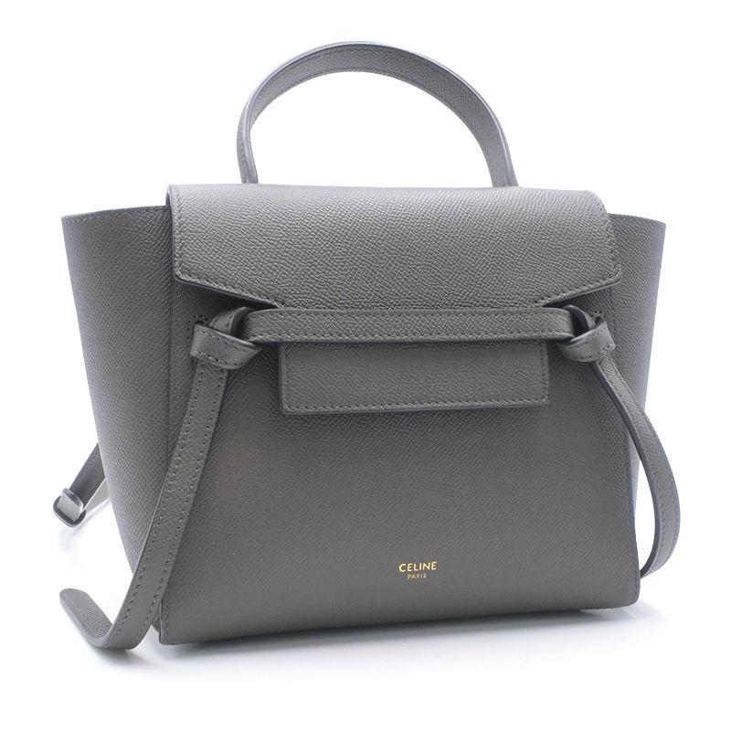 セリーヌ ベルトバッグナノ 189003ZVA.10DC カーフスキン グレー ショルダーバッグ ハンドバッグ 肩掛けバッグ 灰色 中古 送料無料 CELINE（セリーヌ） ベルトバッグナノ 189003ZVA.10DC カーフスキン