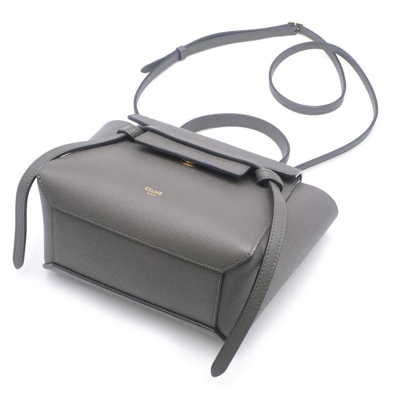 【即購入×コメント】新品同様CELINEセリーヌベルトバッググレーナノ CELINE/セリーヌ】 189003 ベルトバッグ ナノ ハンドバッグ/グレインド