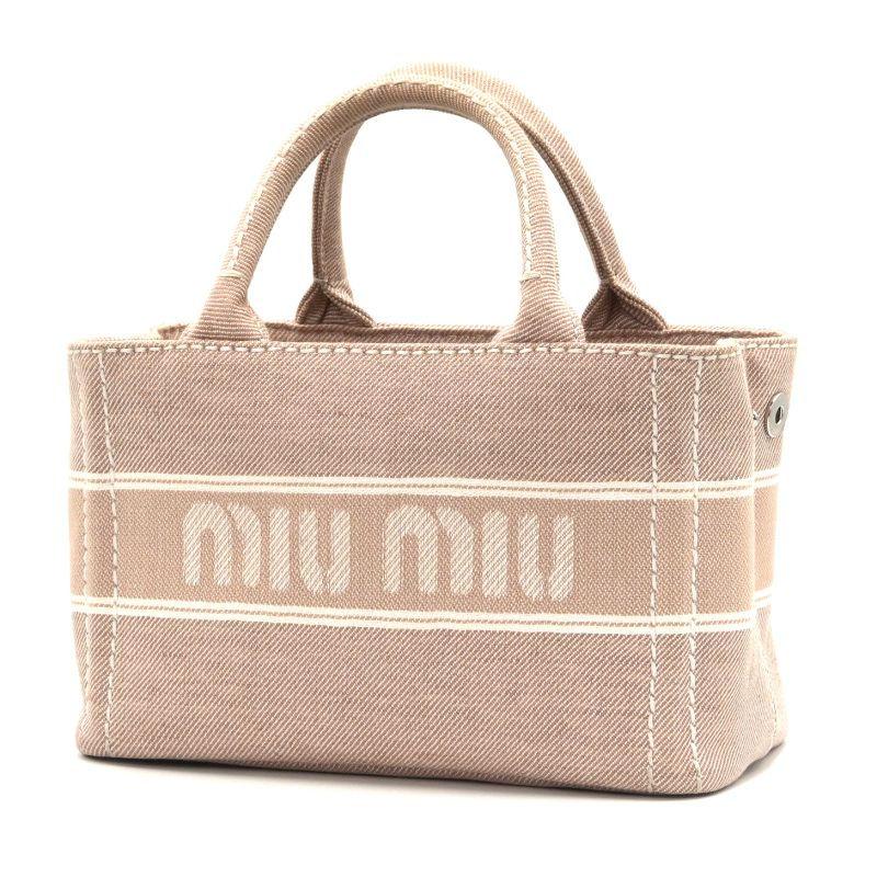 miu miu（ミュウミュウ） キャンバスロゴバッグ 5BA253 CAMMELLO