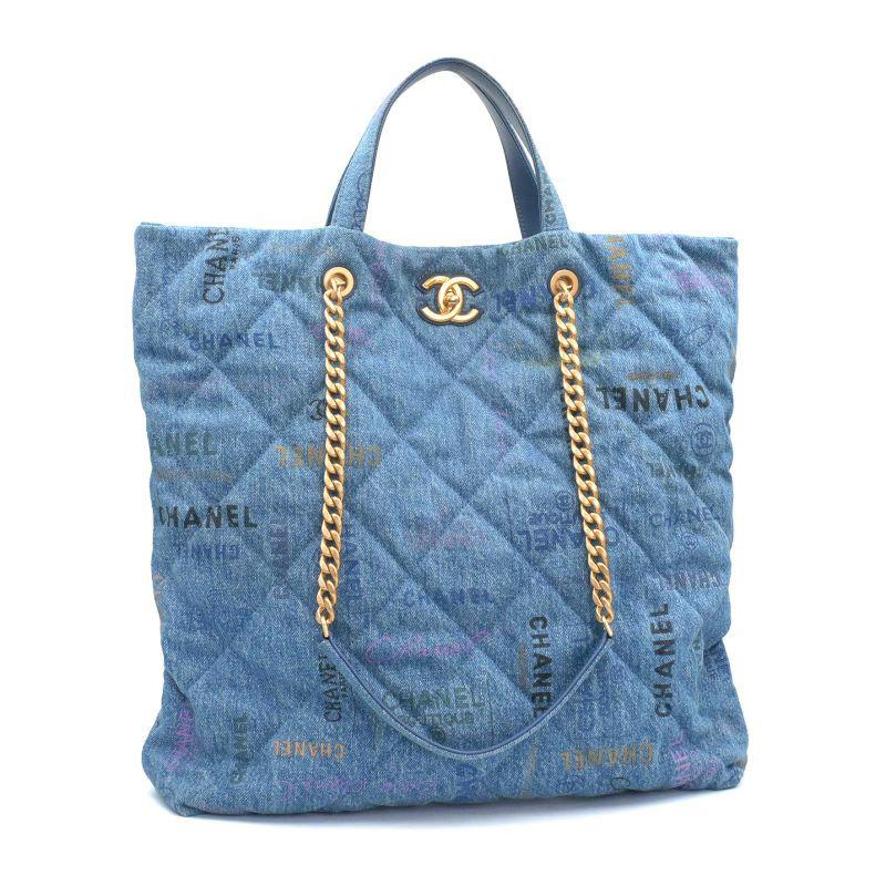 CHANEL（シャネル） チェーントートバッグ デニム ブルー 肩掛けトート