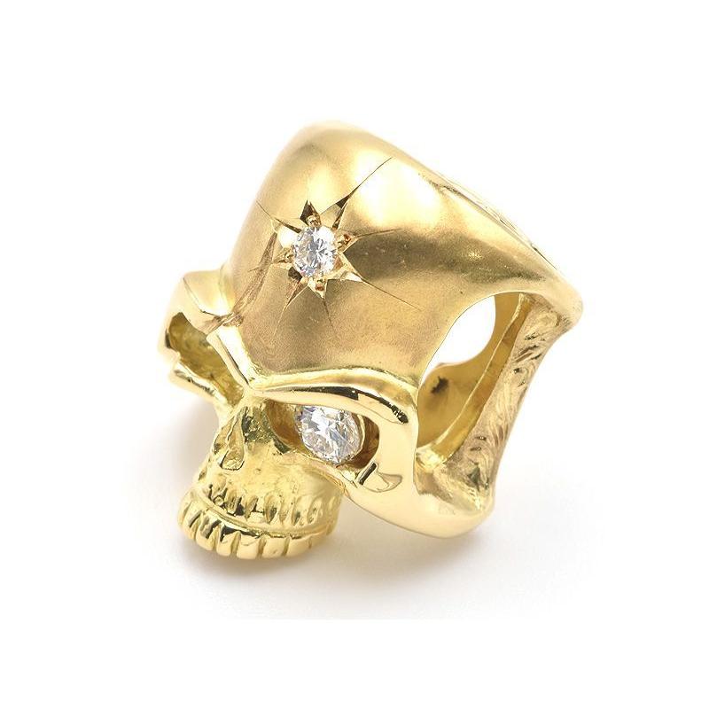 最先端 K18yg 合計0 37ctダイヤヘッド 新品仕上済 送料無料 中古 鑑別書付 金無垢 ティーズノーブルコレクション 骸骨 ドクロ スカルモチーフ レディースアクセサリー Albinofoundation Org