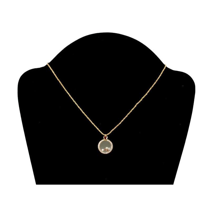 即出荷 ハッピーダイヤモンド ショパール ルビー 送料無料 中古 アクセサリー ペンダント 色石 ダイア イエローゴールド K18yg ネックレス レディースアクセサリー Atarchitectsny Com