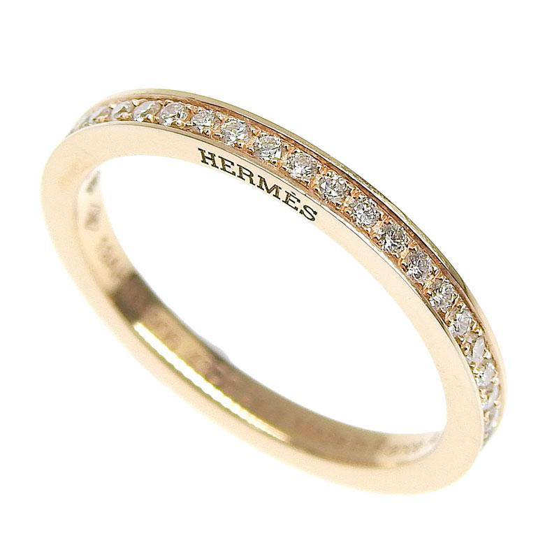 HERMES エルメス ウエディングリング #49 9号 K18PG 合計0.23ct 
