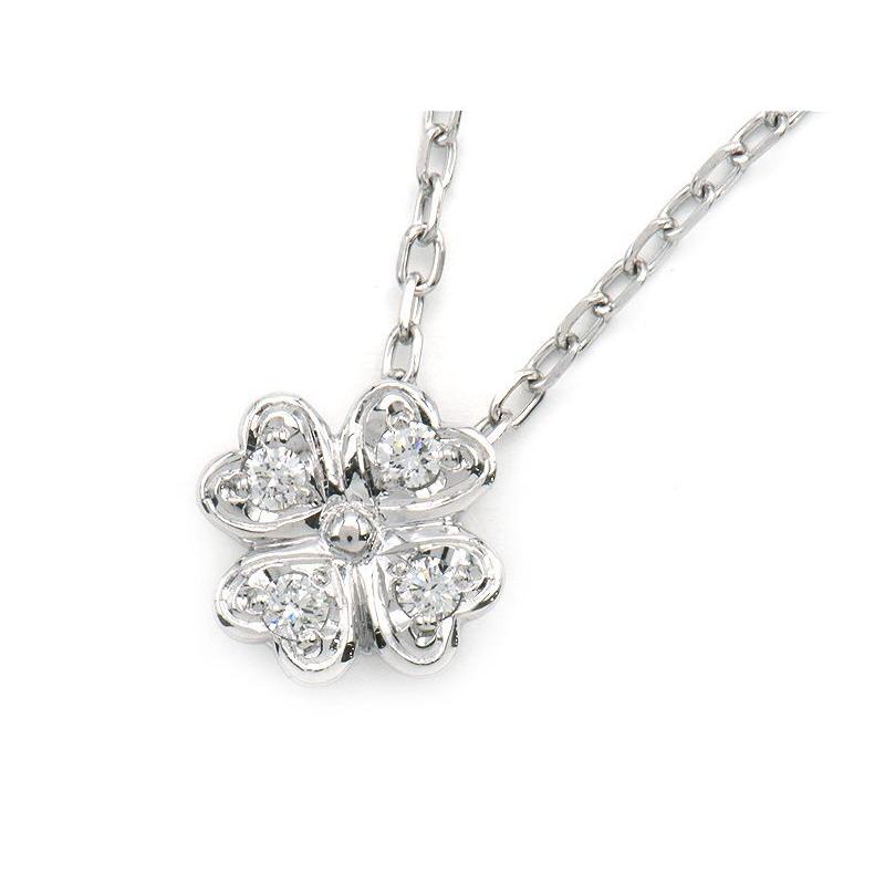 ミキモト 合計0.07ctダイヤネックレス K18WG 新品仕上済 フラワー