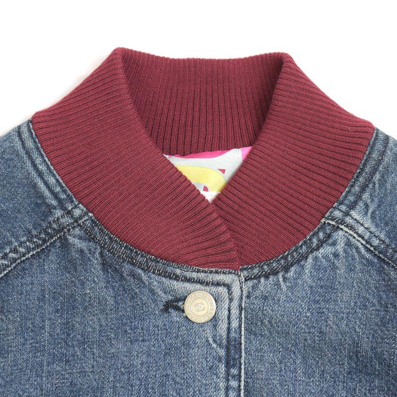 CHANEL シャネル 00P レザー切り替え デニムジャケット 36サイズ CHANEL シャネル 00P レザー切り替え デニムジャケット 36サイズ