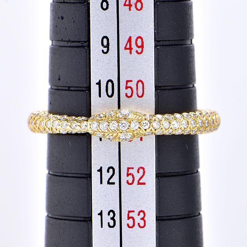 GUCCI グッチ ウロボロスリング #11 10.5号 K18YG ハーフダイヤ GUCCI グッチ ウロボロスリング #11 10.5号 K18YG ハーフダイヤ