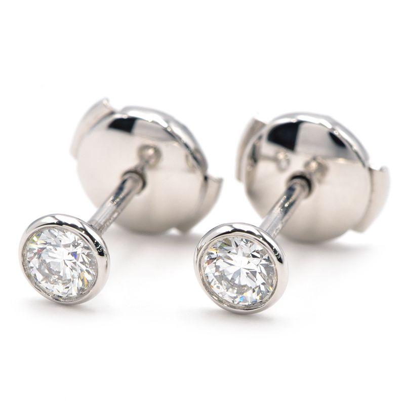 pt950 プラチナ ダイヤモンド 0.20ct デザイン ピアス 両耳 - ピアス 