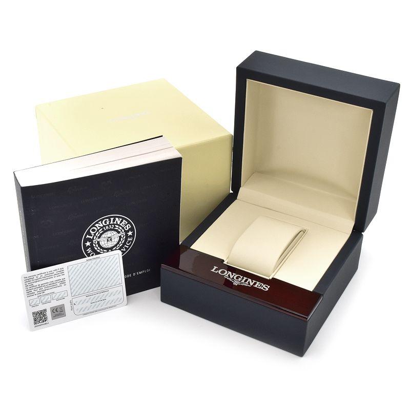 [3年保証] ロンジン レディース サンティミエ L2.563.4.59.3 L2.563.4 裏スケ デイト ブラック 革ベルト 自動巻き 腕時計 中古 送料無料