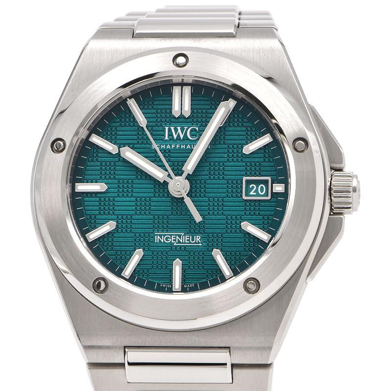[3年保証] IWC メンズ インヂュニアオートマティック40 IW328903 箱保 カレンダー デイト グリーン文字盤 自動巻き 腕時計 中古 送料無料 インヂュニア [3年保証] IWC メンズ インヂュニアオートマティック40