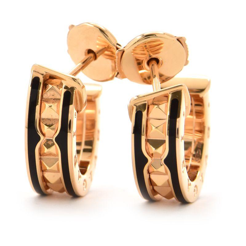 ビー・ゼロワン ブルガリ ビー・ゼロワンロックピアス K18PG ブラック  