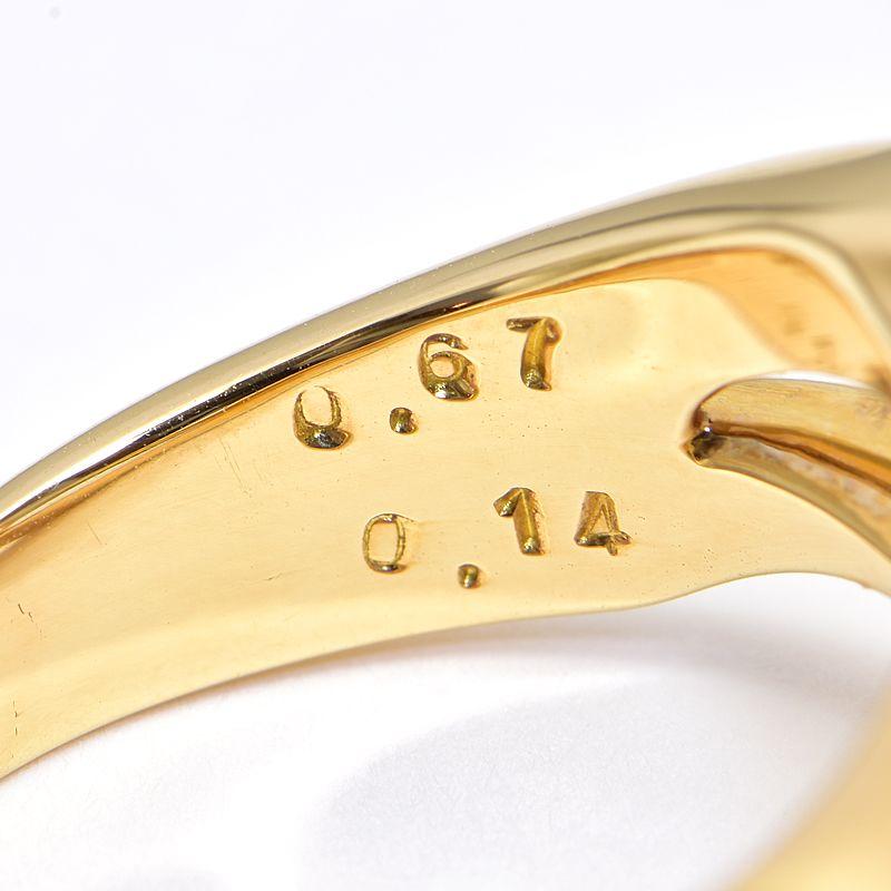 TASAKI タサキ 0.67ctダイヤモンドリング 12号 K18YG 合計0.14ct TASAKI タサキ 0.67ctダイヤモンドリング 12号 K18YG 合計0.14ct