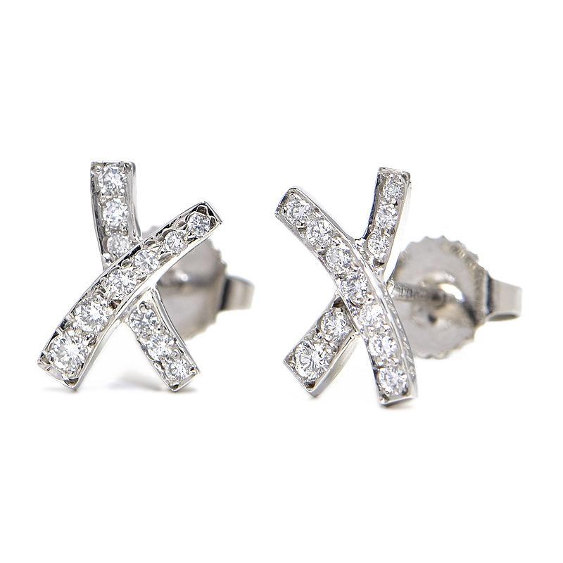 TIFFANY&Co. ティファニー キスピアス Pt950 両耳用 ダイヤモンド 