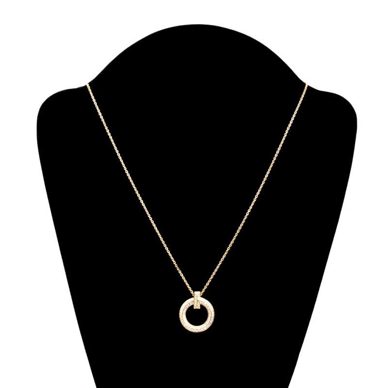 Tiffany T ティファニー Tワンサークルネックレス K18YG 合計0.65ct 