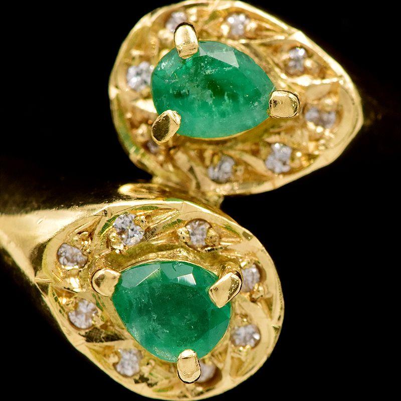 新品K18YGエメラルド0.2ctダイヤモンドリング指輪 楽天市場】【鑑定カード付き】 K18 YG エメラルドカット