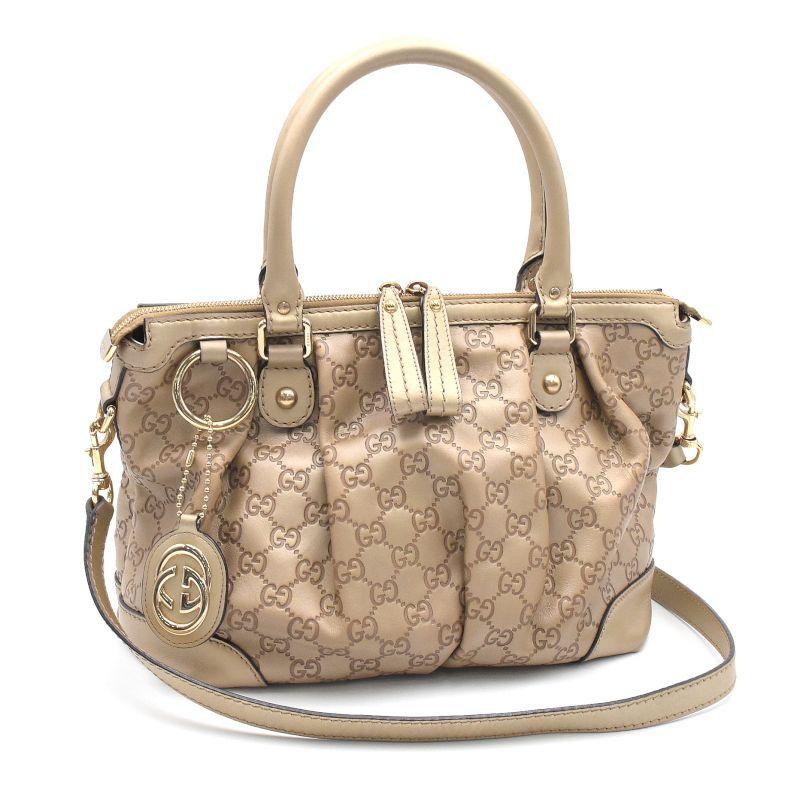 GUCCI グッチシマスーキートートバッグレザーGG