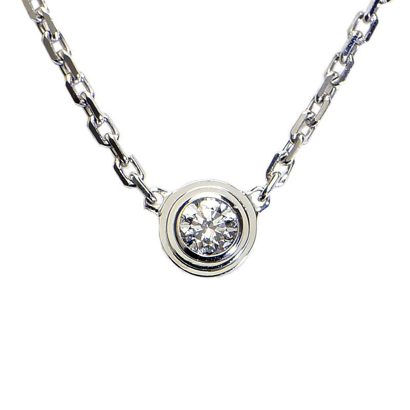 カルティエ ダムール ダムールネックレス XS B7224515 K18WG 0.04ct 