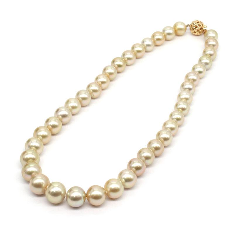 TASAKI（タサキ） 約13〜10mm天然ゴールデンパールネックレス K18YG
