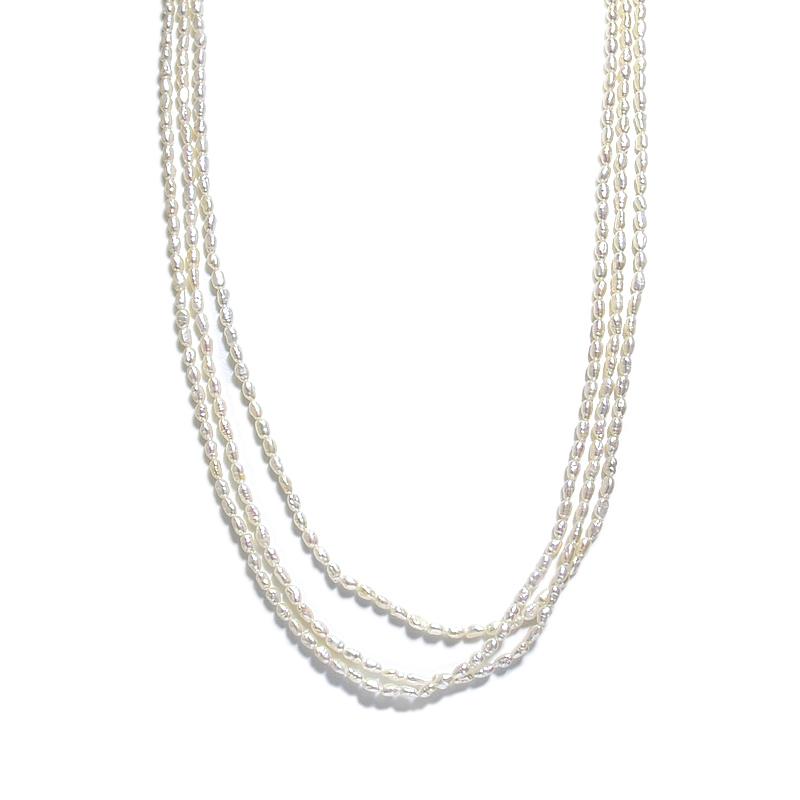 MIKIMOTO ミキモト ライスパールネックレス SV 3連ネックレス 三 MIKIMOTO ミキモト ライスパールネックレス SV 3連ネックレス 三
