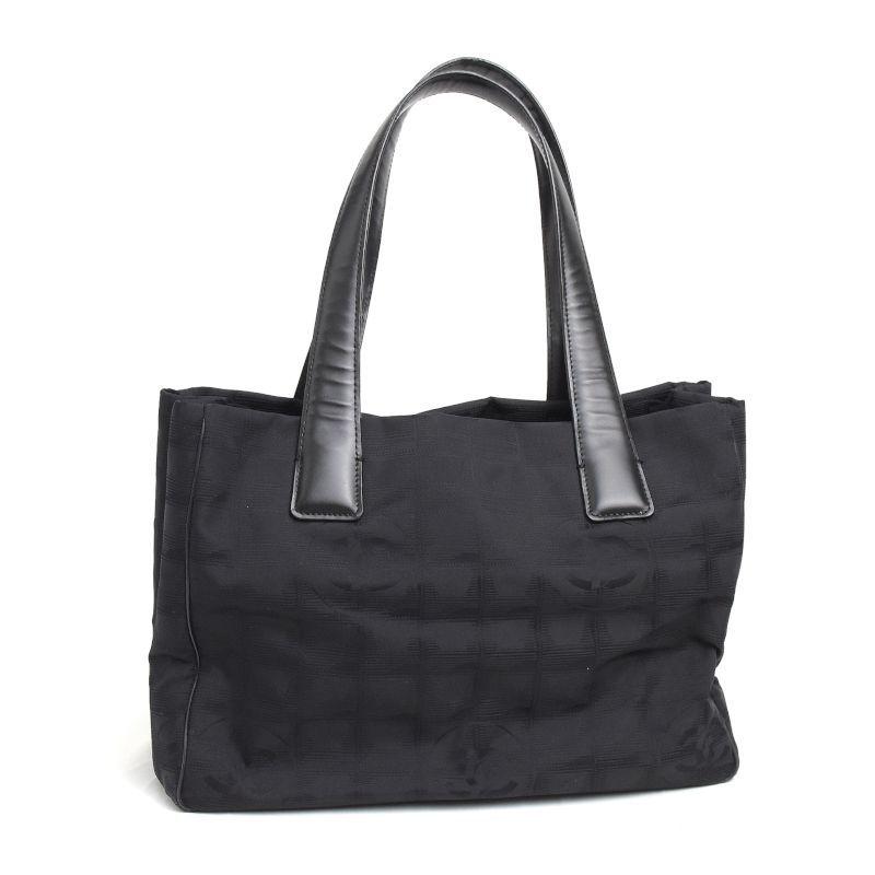 【中古】シャネル ニュートラベルライントートPM トートバッグ ハンドバッグ ナイロンジャガード ココマーク 黒 ニュートラベルライン シャネル ニュートラベルライントートPM