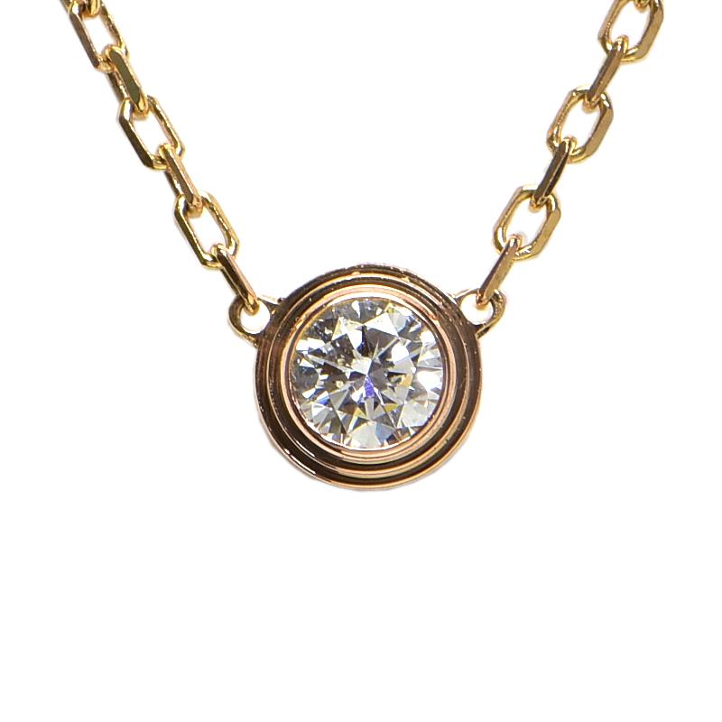 カルティエ ダムール ダムールネックレス LM B7215600 K18PG 0.18ct 