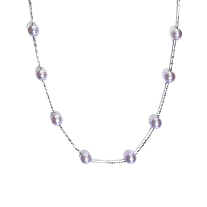 TASAKI（タサキ） 約6mm天然パールネックレス K18WG グレーパール 