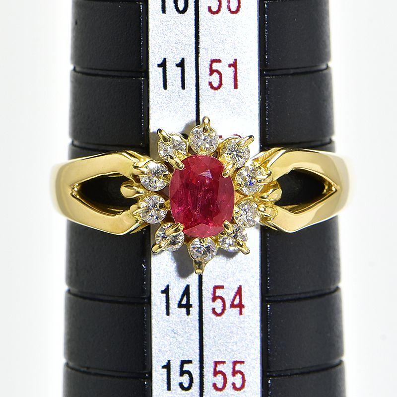14k ルビー ゴールドリング 13号 楽天市場】純金 ルビー リング 指輪 24金 ゴールド フラワー 花柄