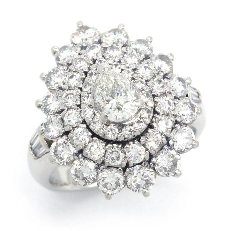 0.60ct天然ダイヤモンドリング 15号 Pt900 脇石2.61ct天然ダイヤモンド  