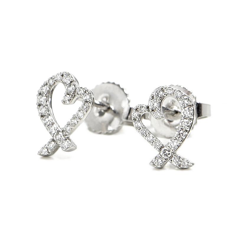 TIFFANY&Co.（ティファニー） ラビングハートダイヤモンドピアス K18WG
