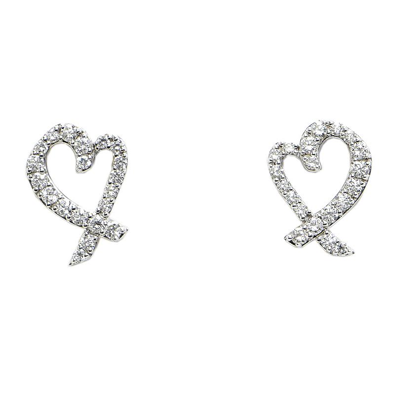 ティファニーラビングハートホワイトゴールドダイヤモンドピアス TIFFANY&Co. ティファニー ラビングハートダイヤモンドピアス
