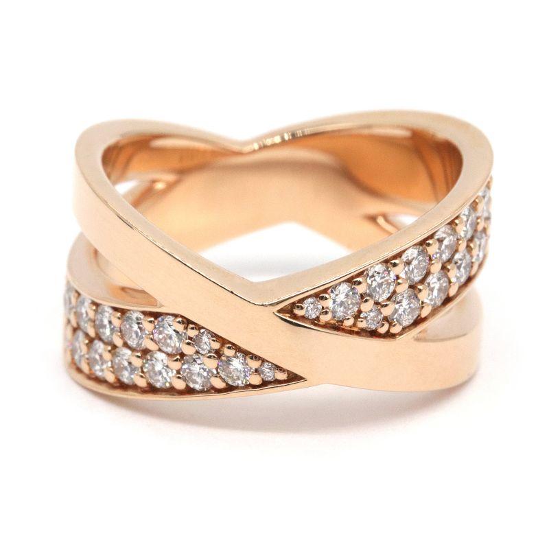 rose _1234TIFFANY ティファニー アトラスワイドリング Tiffany Atlas ティファニー Xワイドリング 11.5号 K18RG 0.51ctダイヤ