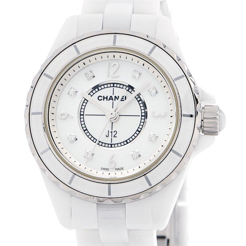 シャネル CHANEL 腕時計 J12 H2570 8ポイント ダイヤインデックス ホワイトシェル文字盤 ホワイト セラミックベルト SS クオーツアナログ 【中古】 ジェムラインジャパン - 公式サイト - / シャネル J12 H2570 ホワイト