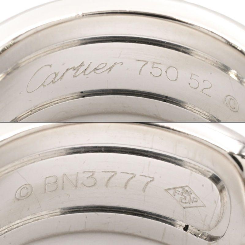 C DE CARTIER カルティエ C2リング #52 12号 K18WG ブラックラッカー