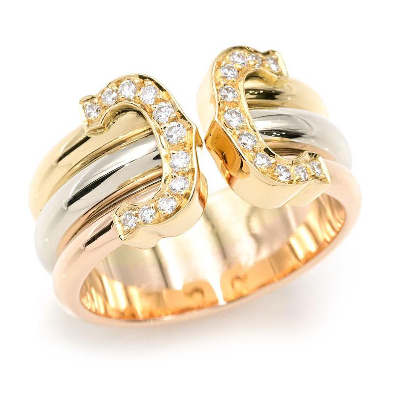 Cartier（カルティエ） ドゥーブルCリング MM #54 14号 K18WG/PG/YG