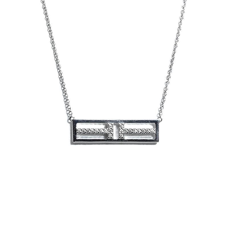 Tiffany T ティファニー TWO オープンホリゾンタルバーネックレス